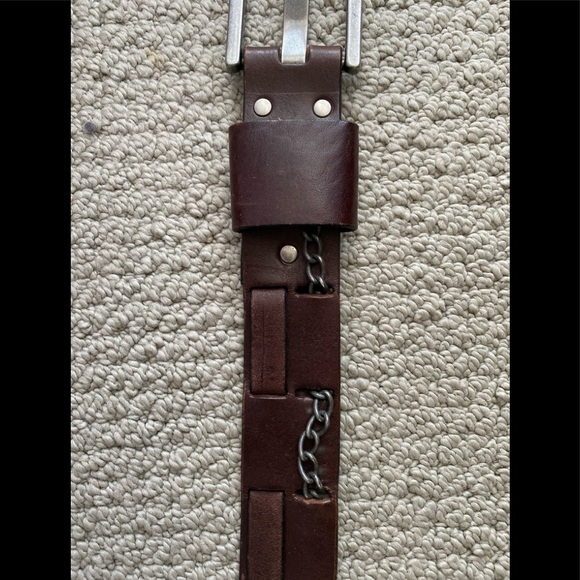 Sandwich leather denim belt. - Picture 1 of 4